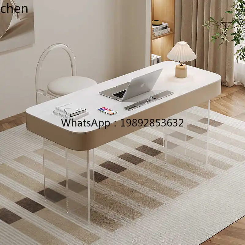 Solid Wood Suspension Desk Modern Simple Study Slate Desk Acrylic Dresser