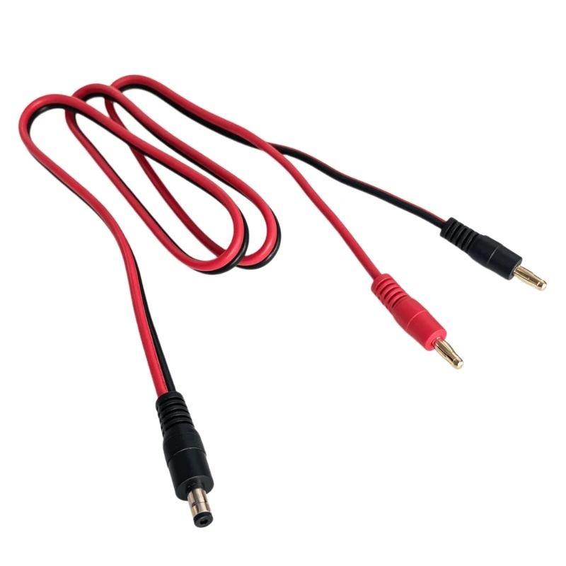 CORA DC5.5X2.5Mm/DC5.5X2.1Mm to Double 4Mm Banana Plugs Power Cord with 14AWG Wire and Tinned Copper Conductors for Instrument
