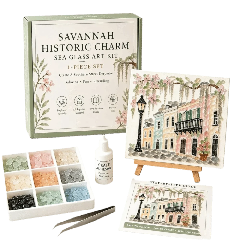 Glass Tiles Mosaic Kit Ocean Landscape Sea Glass Art DIY Glass Craft Building Pattern Handmade Craft Home Decor Kit