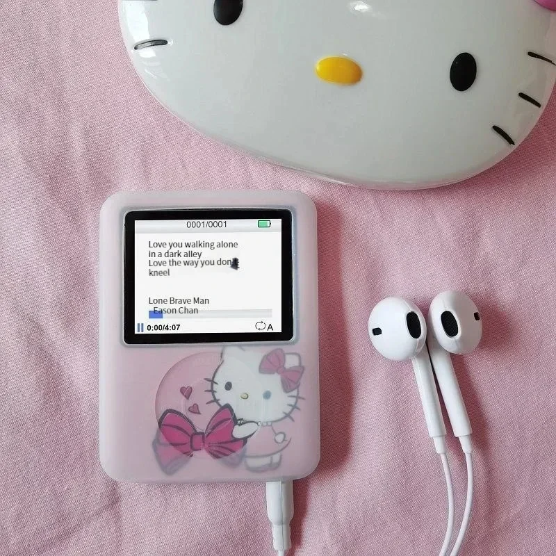 Hello Kitty Mp3 Music Player Sanrio Anime Mini Music Walkman Cute Sports Portable Music Player Kawaii E-Book Girl Festival Gift view 6