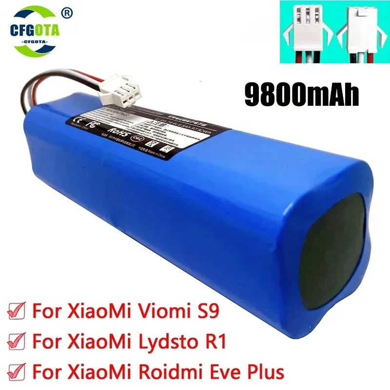 

For XiaoMi Lydsto R1 Viomi S9 Roidmi Eve Plus Rechargeable Li-ion Battery Robot Vacuum Cleaner R1 Battery Pack 12800mAh