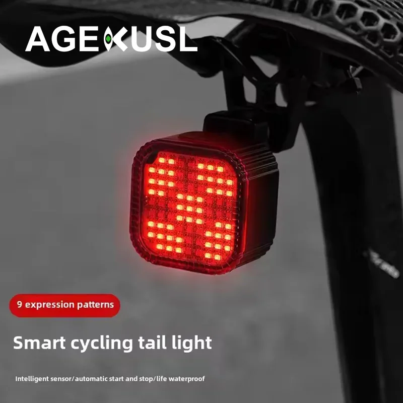 الذكية دراجة الفرامل ضوء IPx6 الضوء الخلفي USB نوع-C الدراجة الذيل الضوء الخلفي السيارات وقف LED ركوب تحذير السلامة الدراجات ضوء جديد