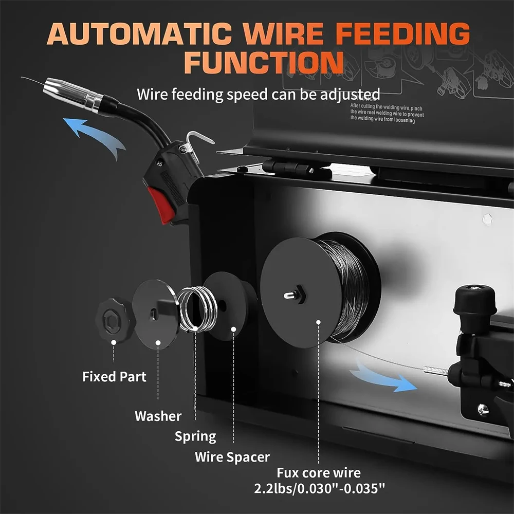 Imagem -05 - Hzxvogen-máquina de Solda Semi-automática Não-gás para Ferro sem Gasolina Solda Portátil Home Welder Tool Equipamentos de Solda Mig 145a