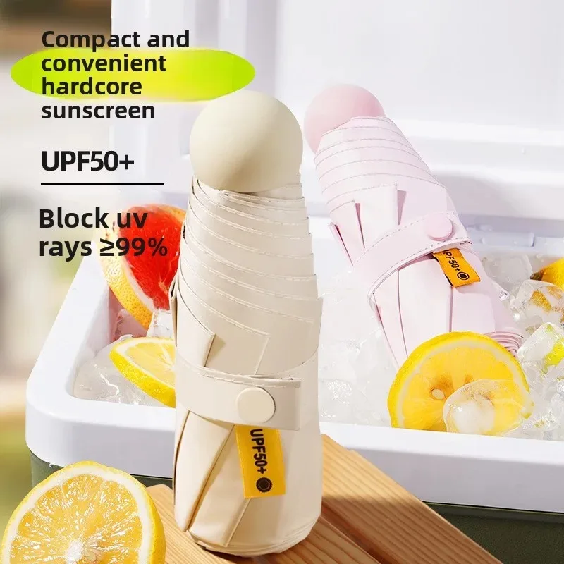 

1PC Solid Color Capsule Umbrella - Small Portable Dual Use Sunshade And Rain Protection for Women