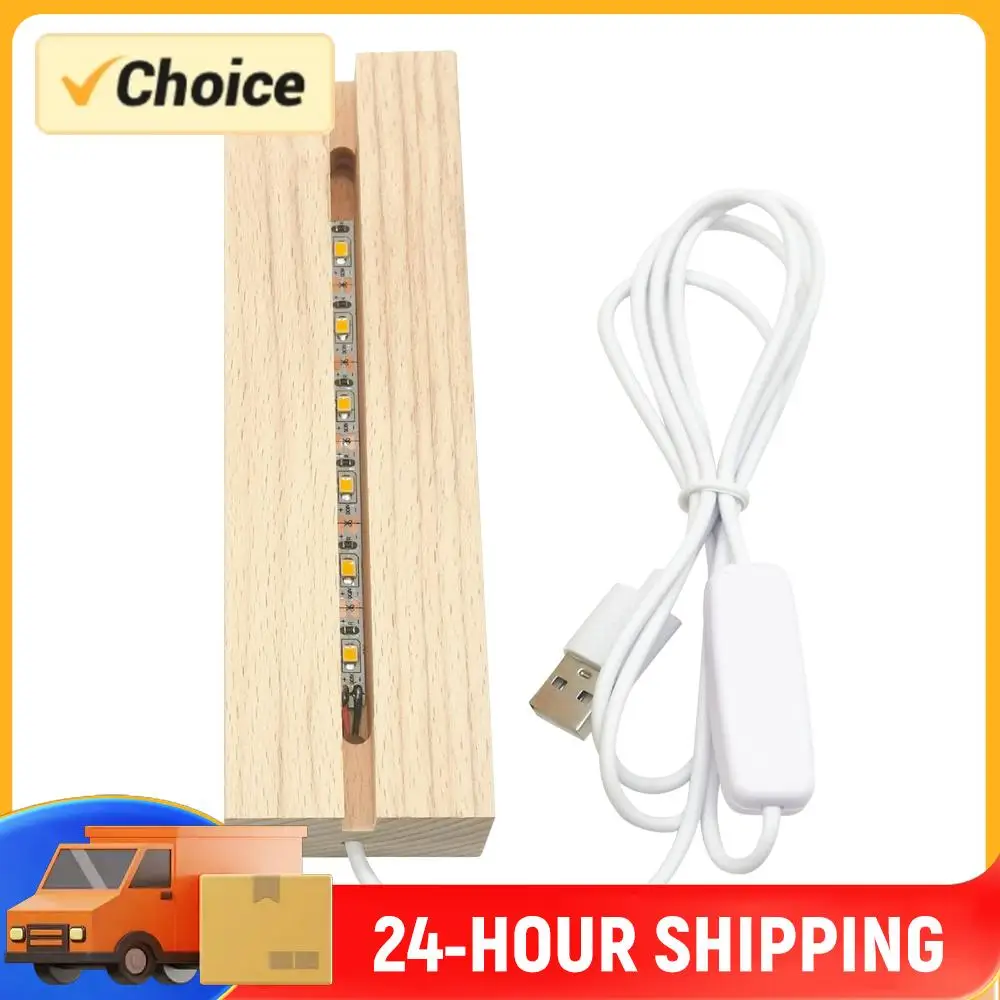 

Creative LED Wood Display Base Rectangle Crystal USB Lighted Stand for Resin Art Decorative Ornament Kids Gifts