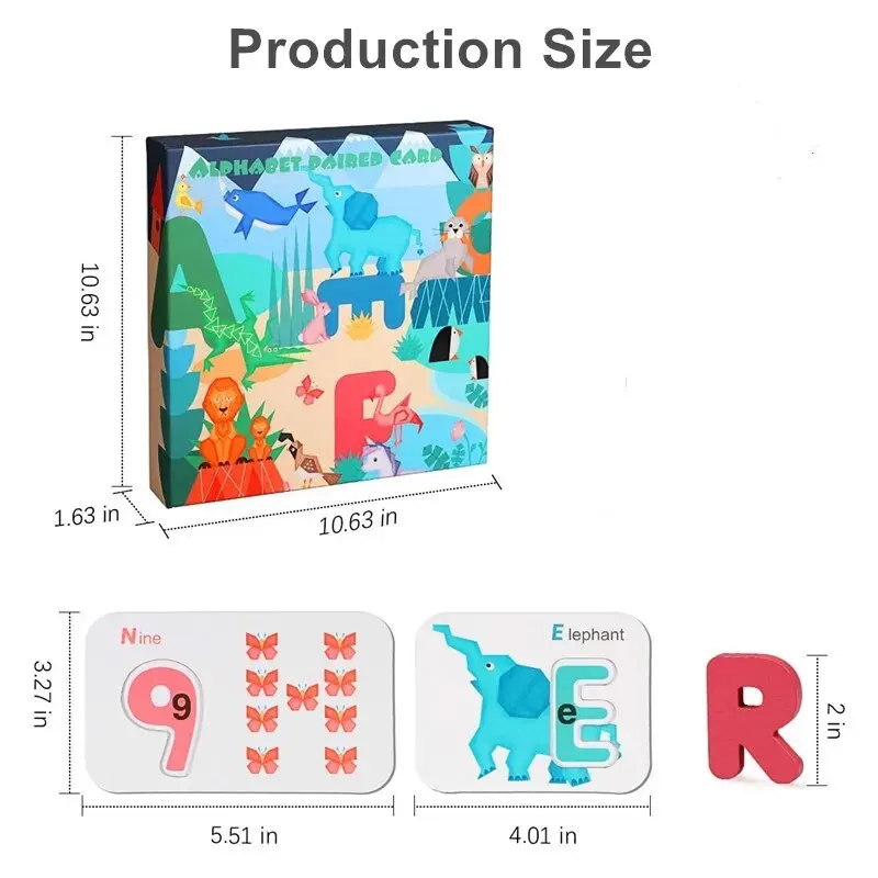 Montessori Alphabet Numbers Flash Cards for Kids 3-6 Years ABC Learning Toys Wooden Letters Numbers Preschool Educational Toys