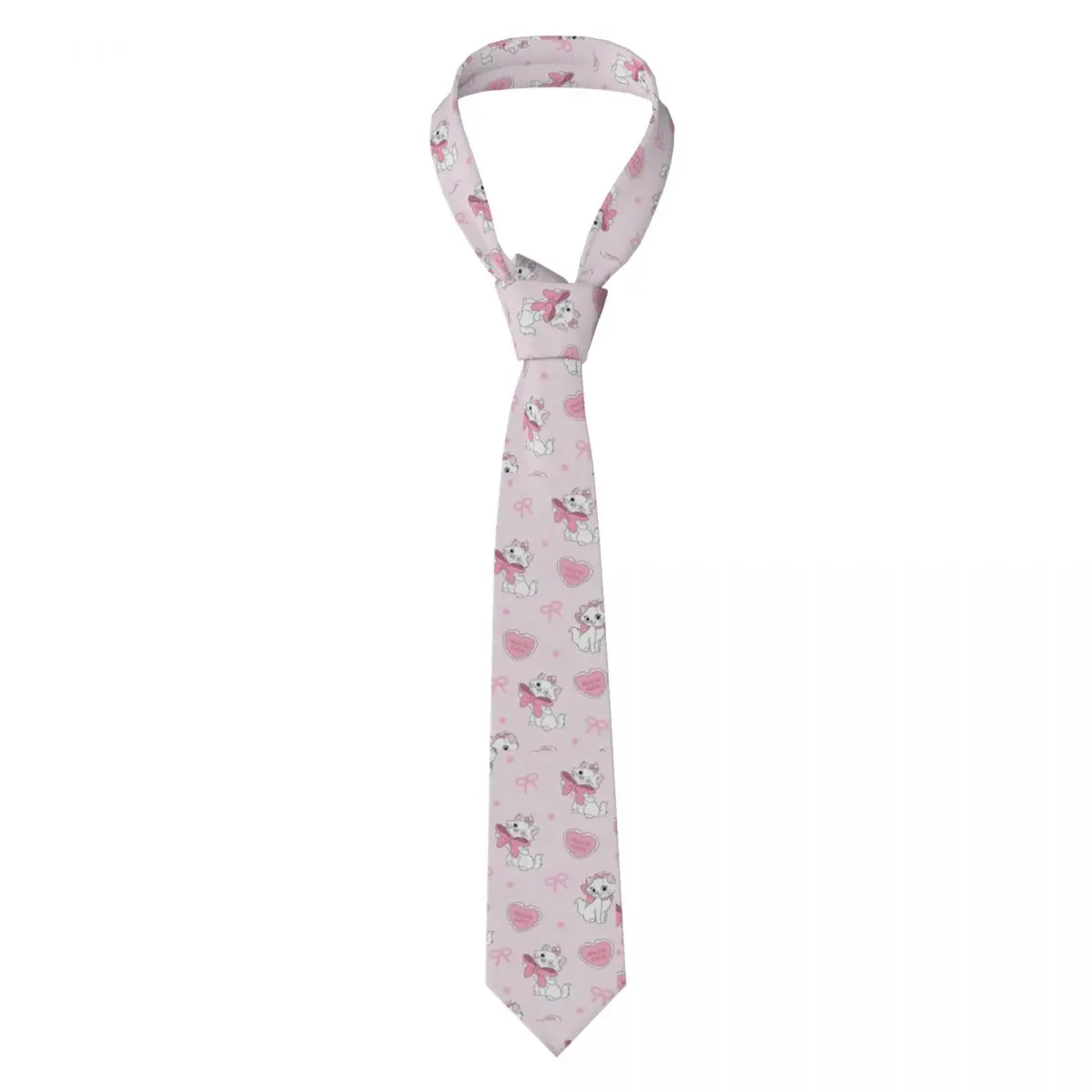 

Aristocats Marie Cat Neckties Unisex Polyester 8 cm Pink Neck Tie for Mens Skinny Shirt Gravatas Wedding Accessories Office