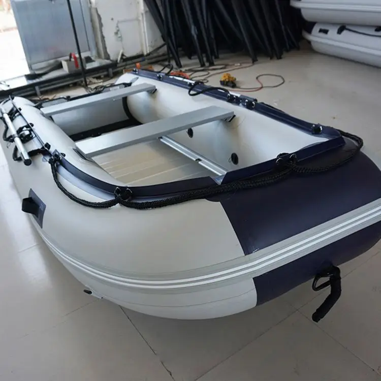 PVC Aluminum Floor Botes Inflatable Fishing Boat With Outboard Motor