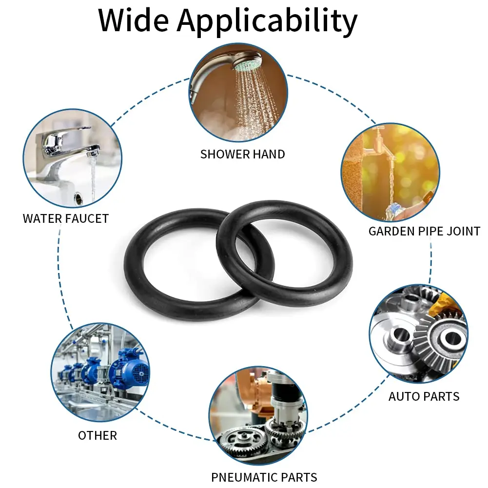 Rubber O Rings Plumbling Sealing Washers Nitrile Rubber Bands High Pressure O-Rings Gaskets Repair Kit for Automotive Faucet
