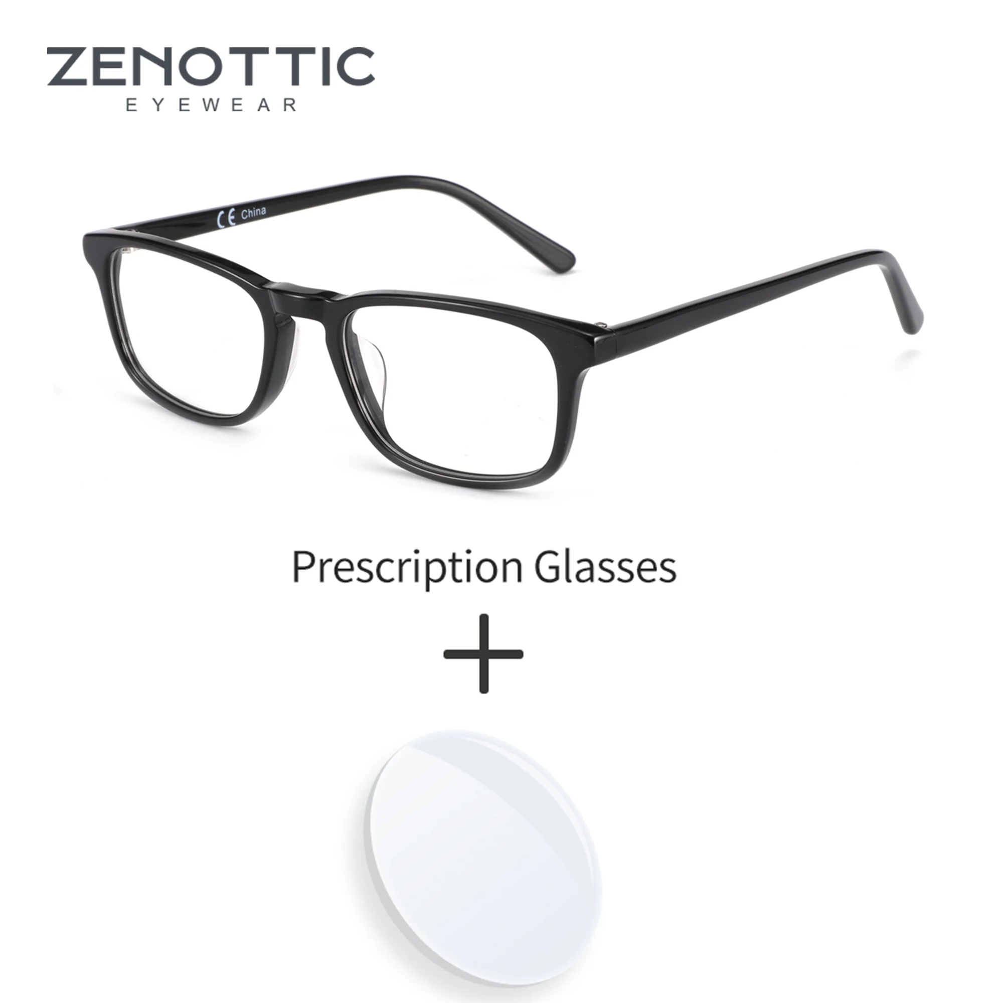 

ZENOTTIC Acetate Prescription Eyewear Square Progressive Optical Eyeglasses For Men Anti-Blue Light Myopia Glasses