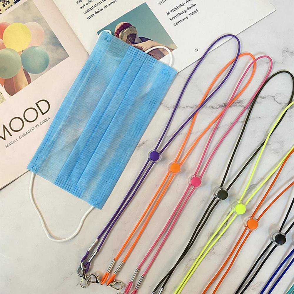 Straps Mask Rope Double Buckle Fashion Convenient Pu Leather Adjustable Rope Face Mask Necklace Glasses Rope Mask Holder Chain