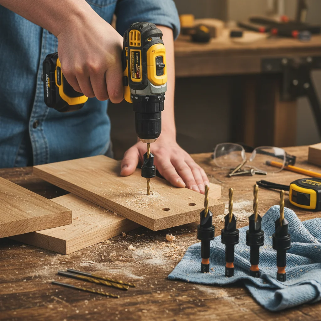 

10Pcs Titanium Coated Hex Shank Brad-Point Drill Bits Woodworking Screw Hole Drills with Replaceable Twist-Design