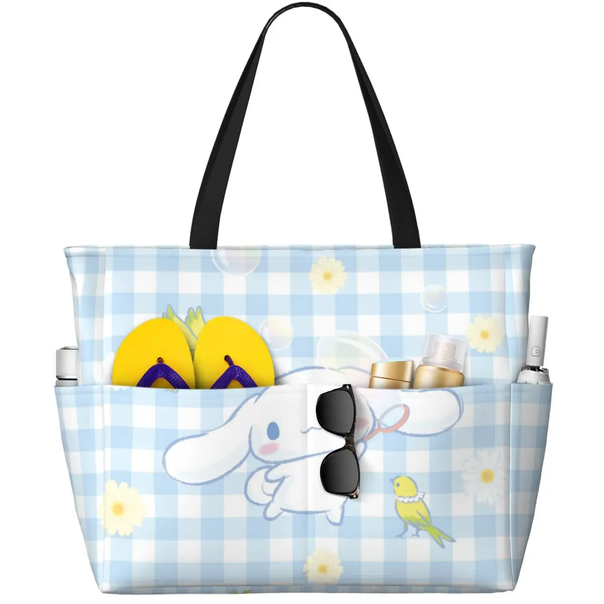 bolsa-tote-de-praia-sanrio-cinnamoroll-a-prova-d'agua-sacola-de-piscina-para-mulheres-sacola-de-ginastica-extra-grande-bolsa-de-transporte-para-viagens-de-vocacao