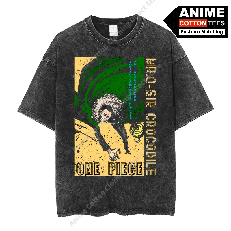 

Anime One Piece -Mr.0 · Sir Crocodile T Shirt y2k Harajuku Street Men Women Short Sleeve Tops Cotton Vintage Casual Loose Tees