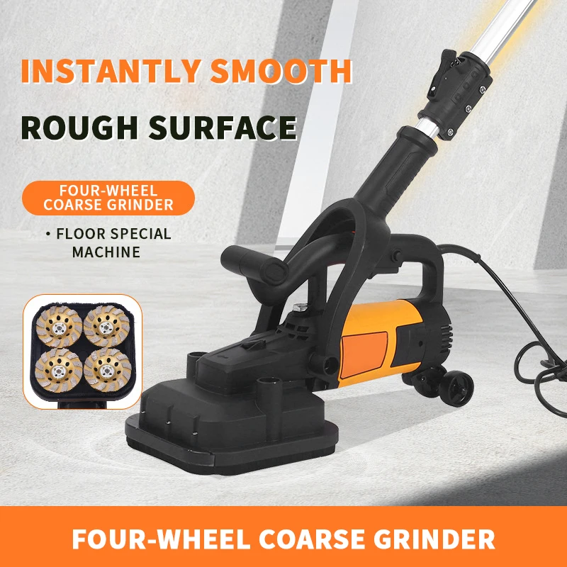 4-Disc Dust-Free Floor Grinding Machine – Four-Wheel, No Dead Corners for Concrete Wall & Floor Renovation