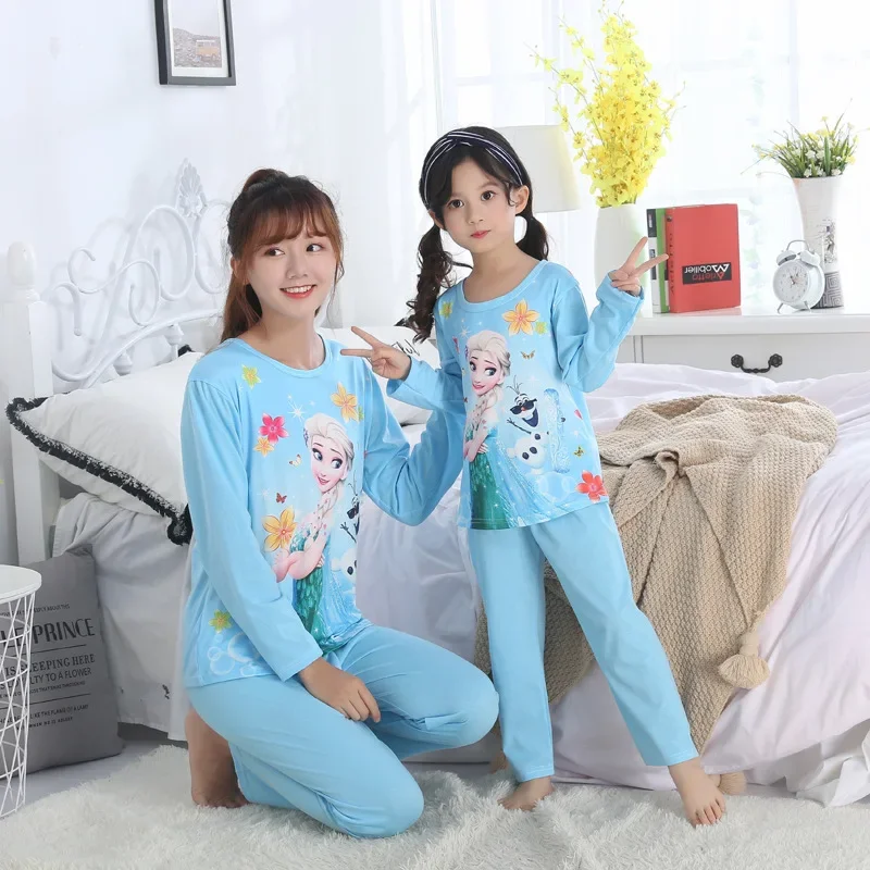 Princess Autumn Frozen Anna Elsa Mickey Pajamas Kids Girls Clothes Set Pyjamas Cartoon Sleepwear Spring Outfits Toddler Pajamas