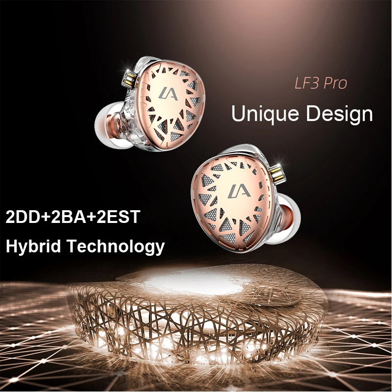 Lafitear LF3 Pro 1DD+1BA+1EST Dynamic Driver Balanced Armature Electrostatic Hybrid Technology In-Ear Headphones, HiFi Headphone