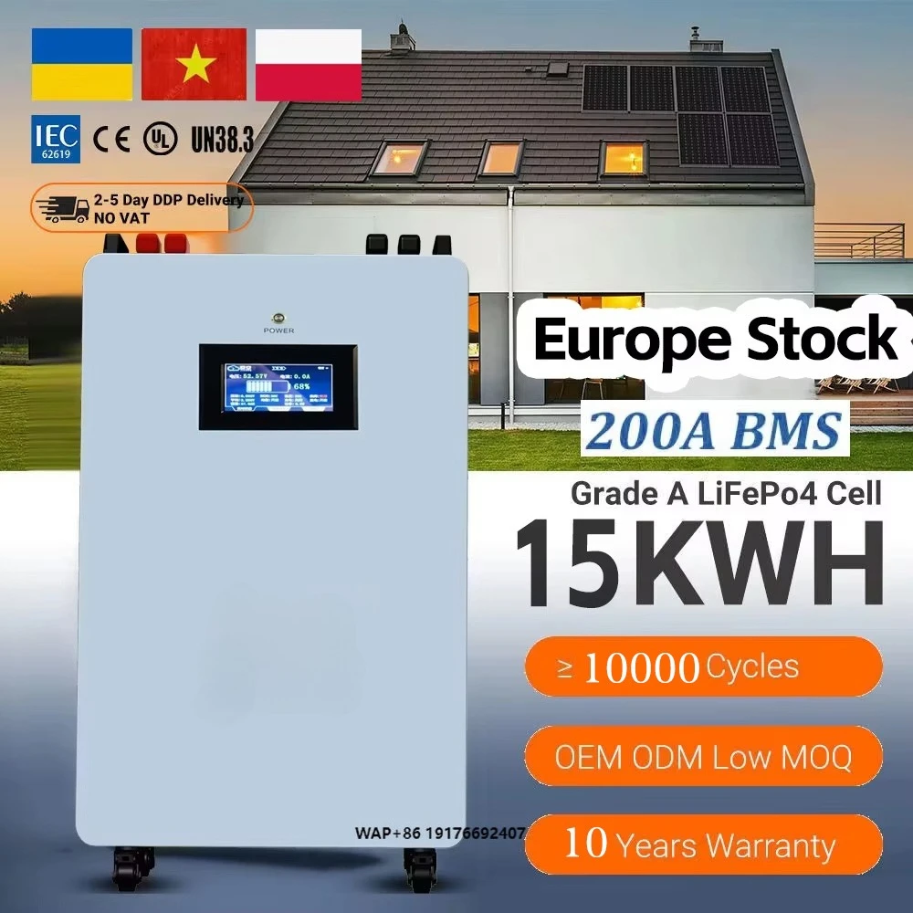 

48V 300AH 15KWH Wall Mount Premium Quality Lithium Battery IP54 5kW 10kW 15kW 20kWh Home Energy Storage System BMS