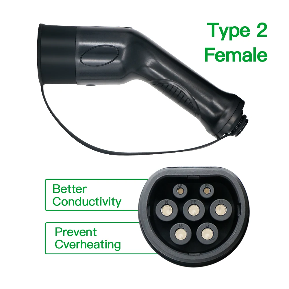 ISIGMA Type2 to Type2 EV Charging Cable 16A 32A 7.2kw 22KW 1/3Phase for EVS Charging Type 2 Female to Male Plug IEC 62196-2