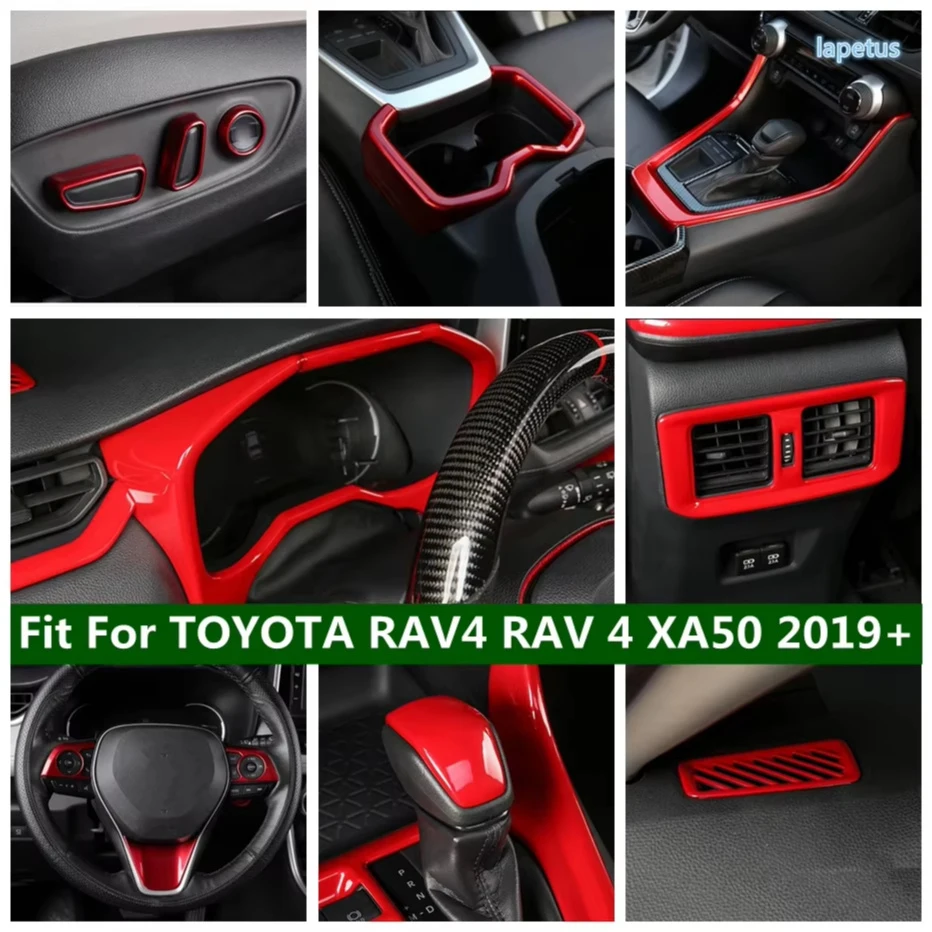 

Gear Shift Panel / Armest Water Cup Holder / Handle Bowl / Steering Wheel Cover Trim Fit For TOYOTA RAV4 RAV 4 XA50 2019 - 2024