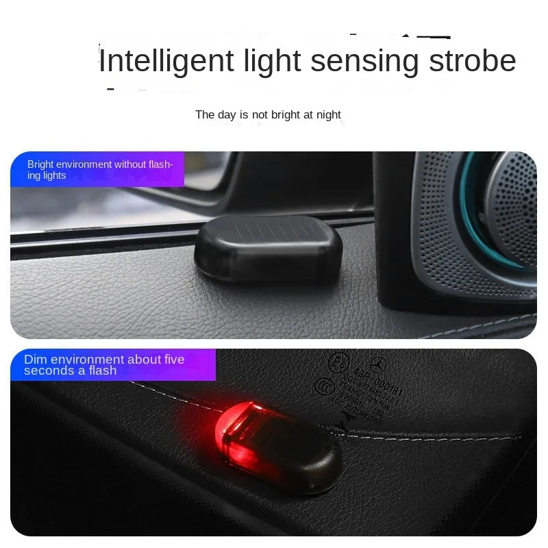 Car solar anti-theft light simulation simulation warning flash alarm decorative light LED in-car induction light automotive acce - Image 4
