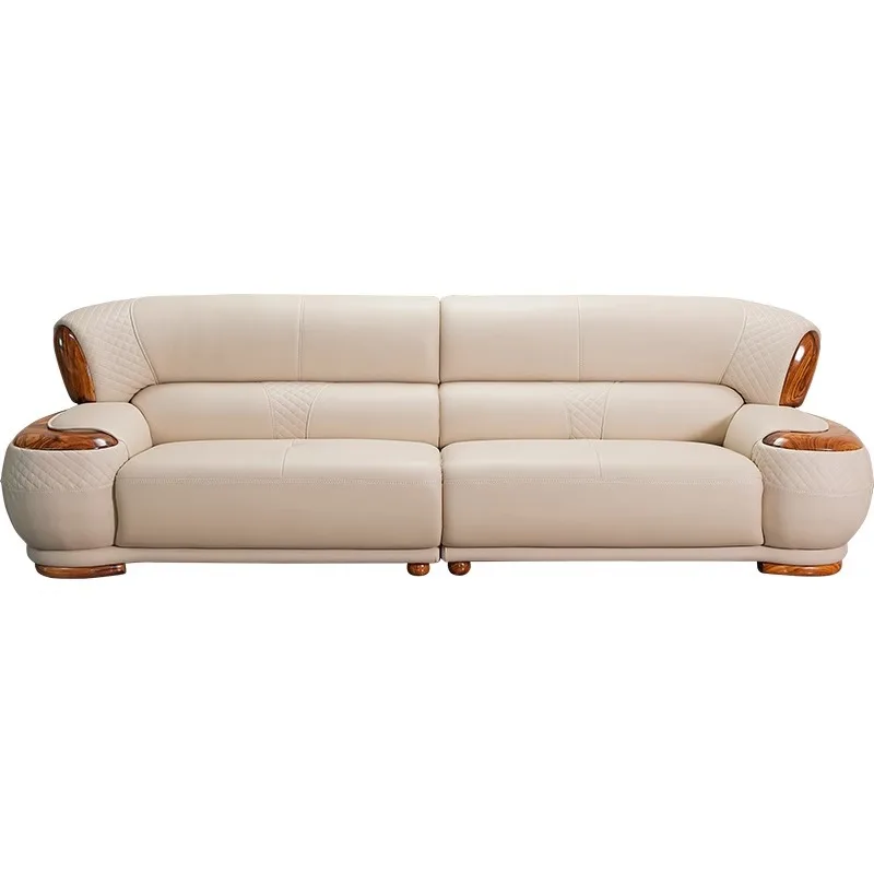 

Modern, leather, sofa, new Chinese style, solid wood, corner, princess, villa, living room