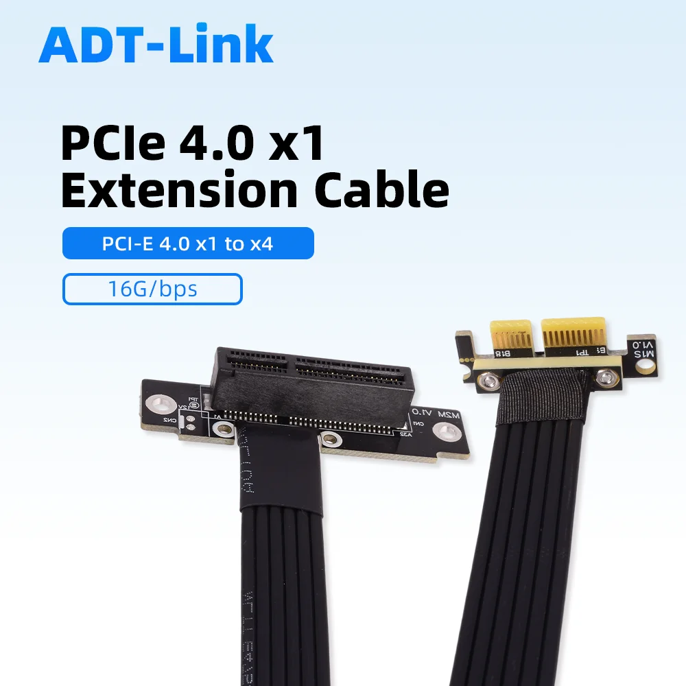 

ADT-LINK PCIe 3.0 x1 to x4 Extension Cable Riser Adapter for Graphic Card PCI Express SSD LAN USB GEN 4.0 3-100cm 90 degrees