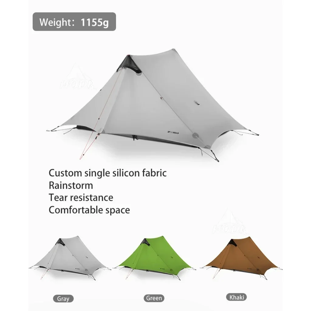 [HODR] 3F UL GEAR LANSHAN2 Tipi Tent Ultralight 1155g DUO Trekking Tent Rodless Outdoor Camping 2-Person Lanshan 2 Gratitude