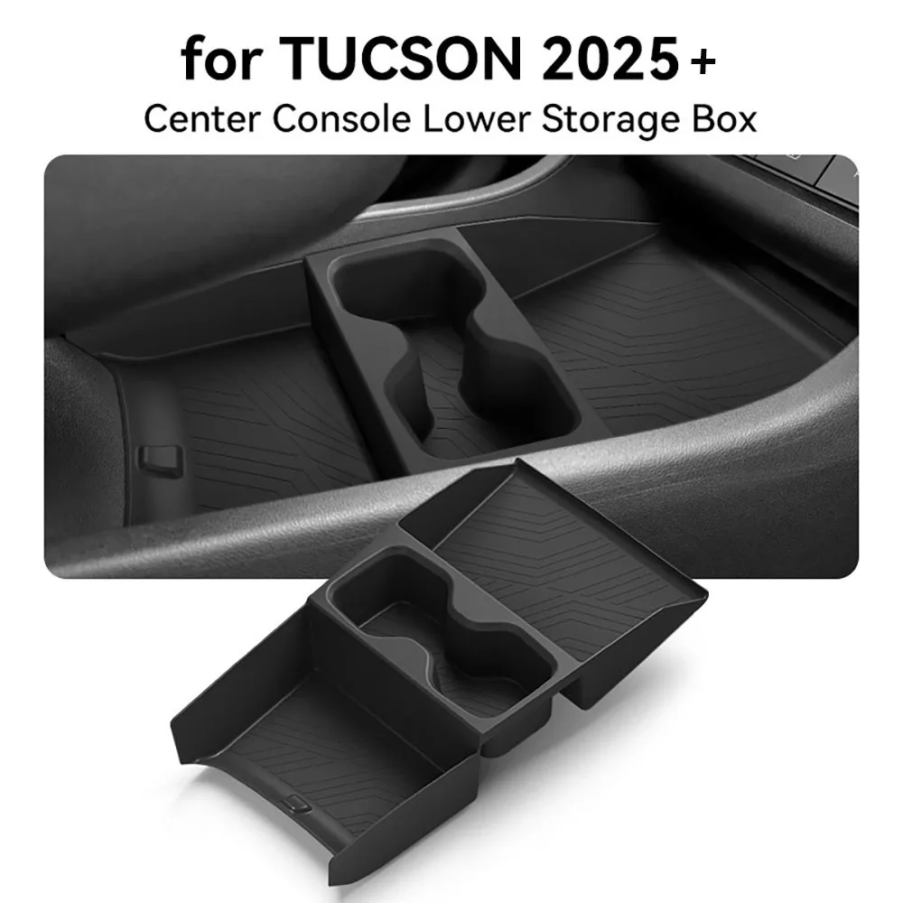Console Lower Organizer Tray for 2025 2026 Hyundai Tucson Limited/Hybrid Armrest Storage Box (ONLY for Electronic Shift)