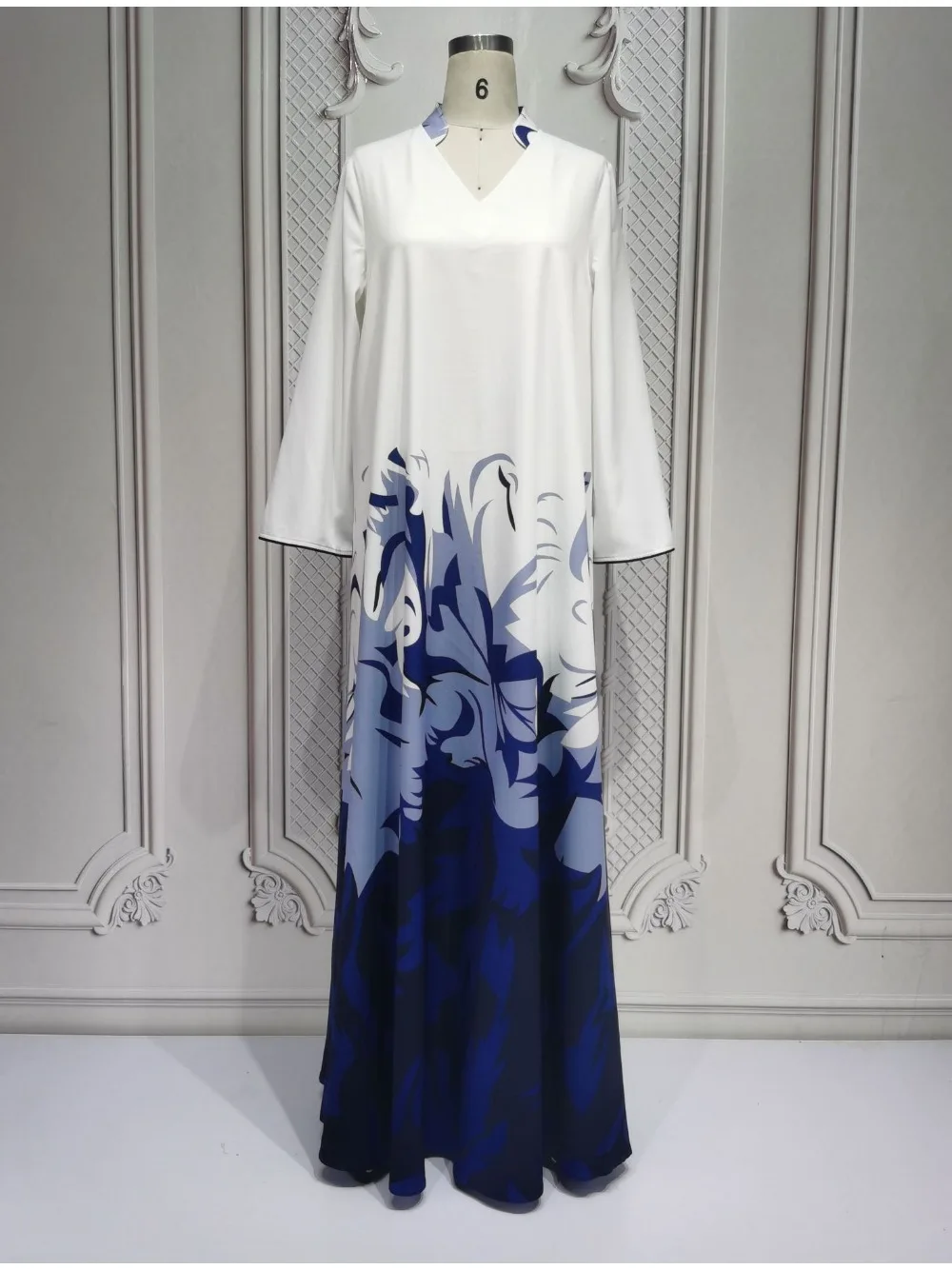 دبي فستان نسائي مطبوع عباية عيد الخامس الرقبة فساتين طويلة قفطان إسلامي رداء جلابية رمضان المغرب قفطان فيستدوس لارجوس 2025 #6