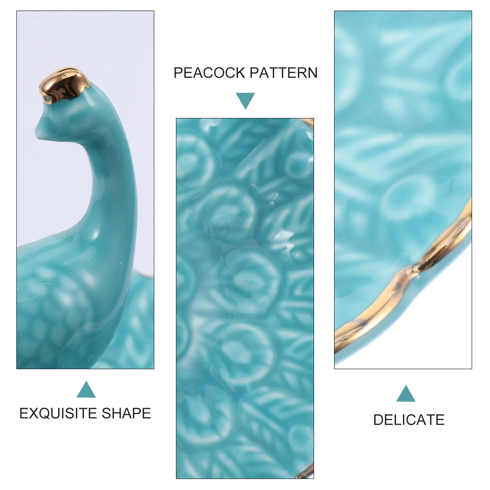 

1 шт. керамический лоток для хранения ювелирных изделий, синий элегантный органайзер для ожерелья, серег, колец, настольная витрина, тарелка для ювелирных изделий