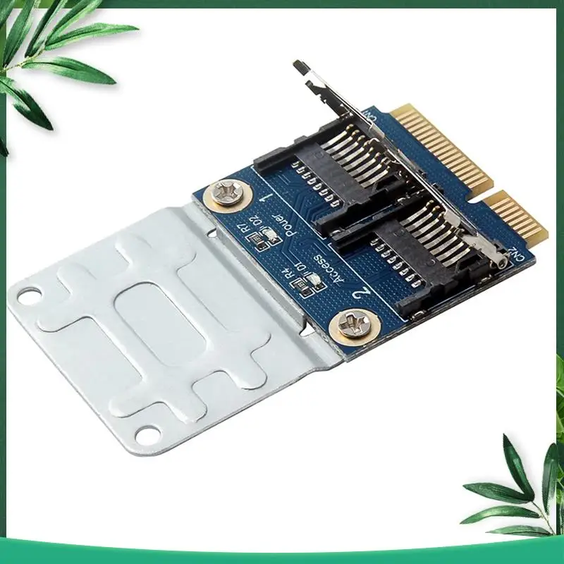 

YSS-Mini Pcie Memory Card Reader 2 SSD HDD Mini Pci-E Adapter For Laptop Dual Micro-S D Sd SDHC SDXC TF Support