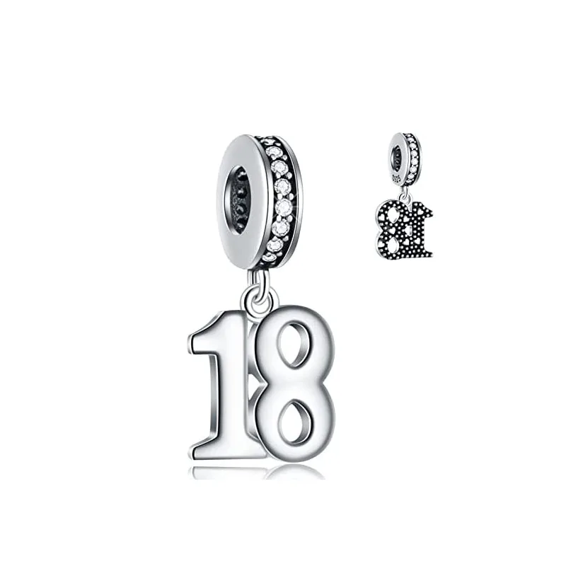 2024 Nieuwe 925 Zilver 12 25 50 Digitale hanger Charm Bead Fit Originele pan Armband Voor Gift vrouwen Sieraden