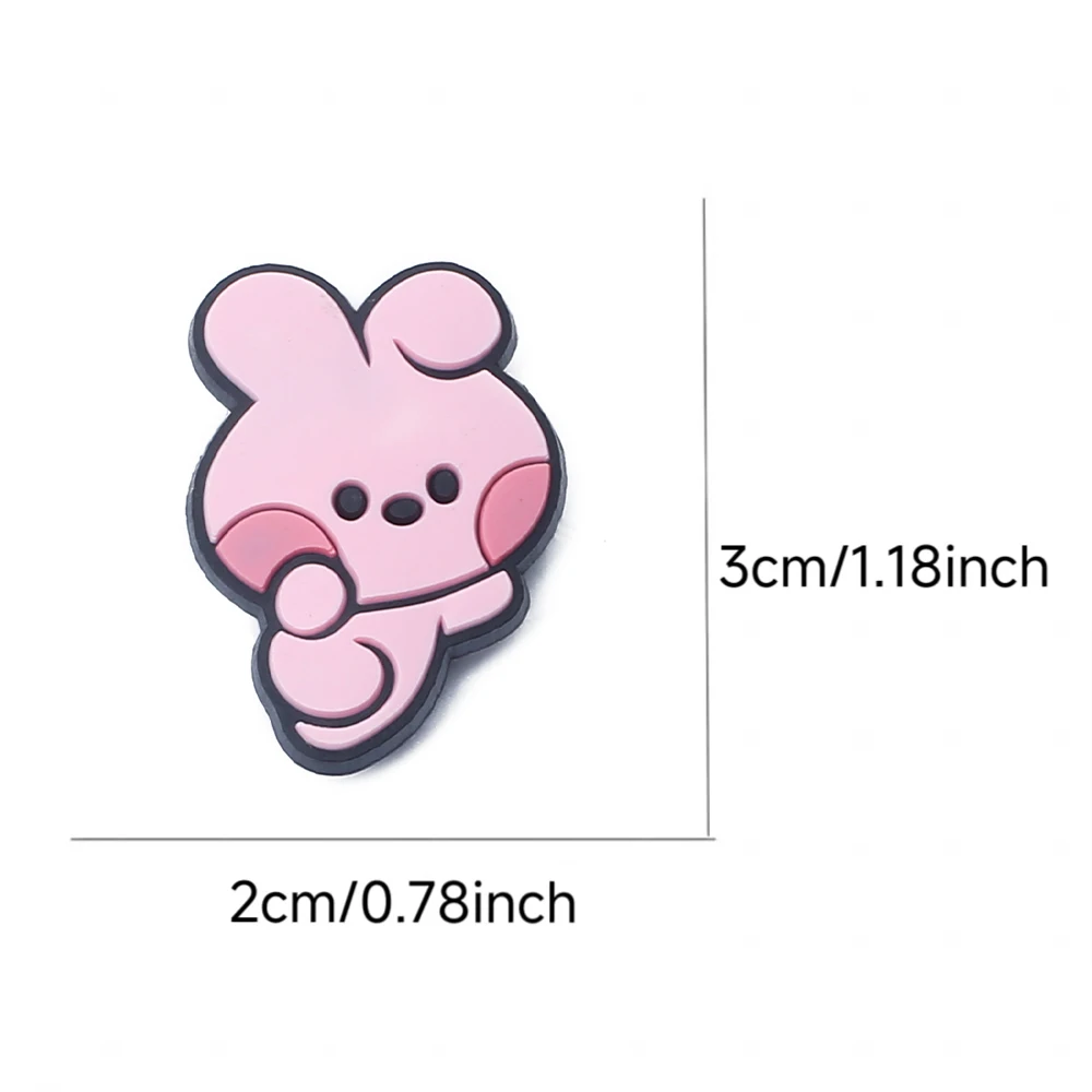 23Pcs Hot Toys Cute Cartoon Animal Series PVC Shoe Accessories Suitable For Hole Shoes And Beach Bags Colored Shoe Accessory