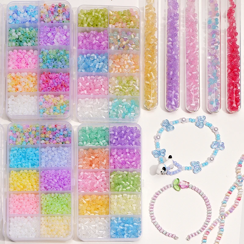 

1200-1500Pcs 4mm Cat Eye Stone Ice Glass Seed Beads Loose Spacer Beads For DIY Handmade Charms Bracelets Jewelry Making Findings