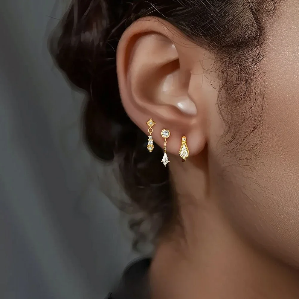 

Женские серьги из чистого серебра S925, легкая роскошь с цирконием, модные универсальные аксессуары для ушей с каплями воды