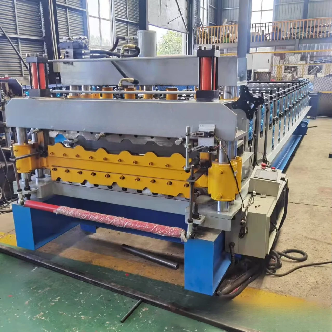 800 Type Double Layer Resin Glazed Tile Roll Forming Machine One Machine Two Uses Roofing Sheet Metal Press Machine