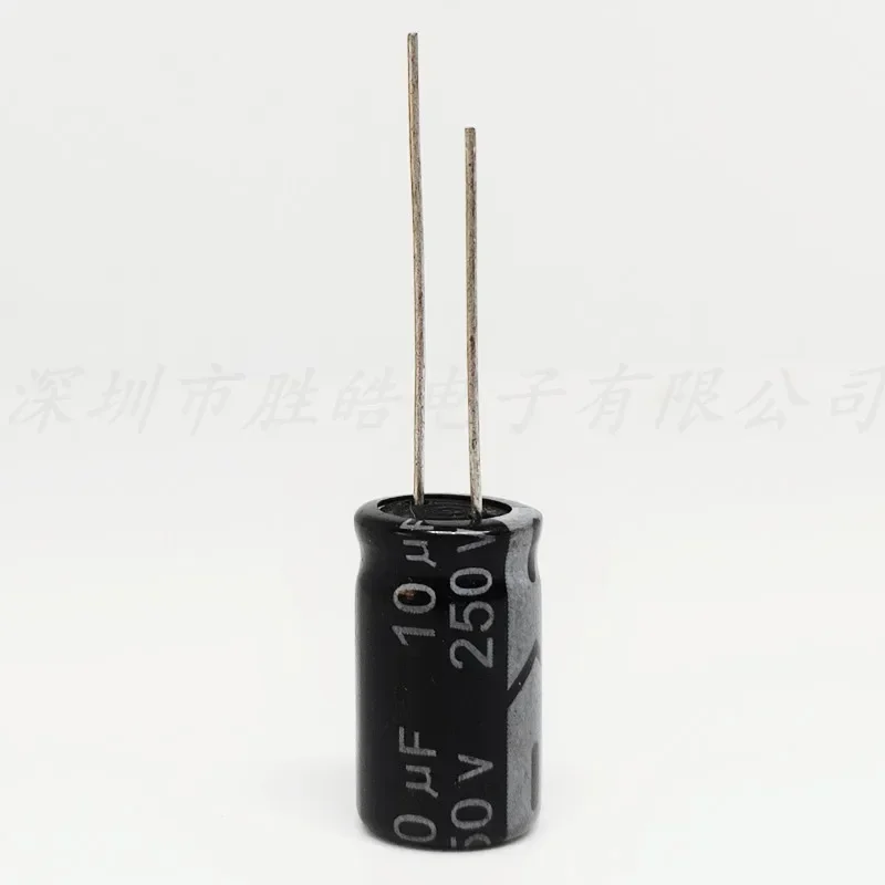(10 uds/100 uds) 250V10uF serie 10x16mm condensador electrolítico de aluminio 250V10uF enchufe recto de alta calidad