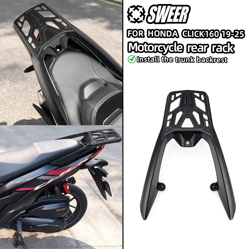 Motorcycle Modified Integrated Rear Rack Aluminum Alloy Tail Box Luggage Support Bracket Fit For Honda Click 2019-2025