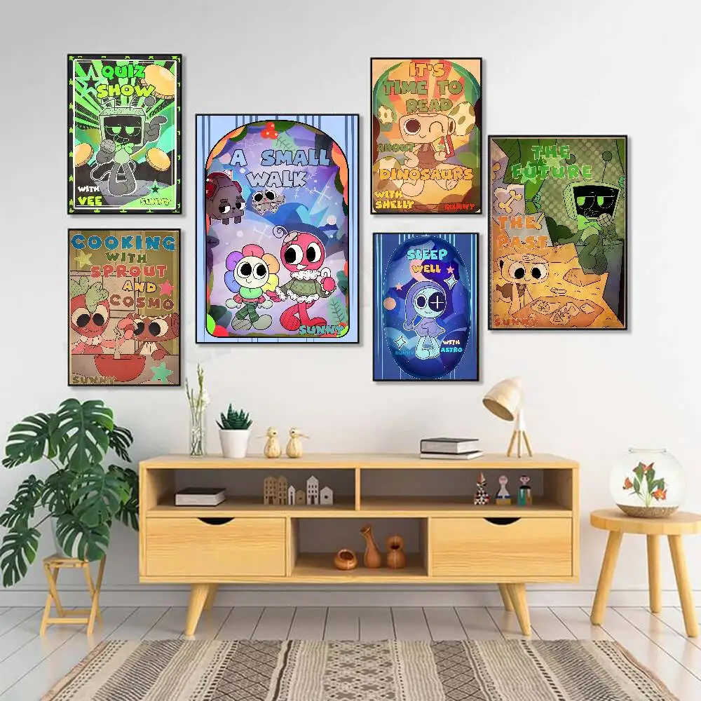 D-Dandys World Pebble Sprout ملصق غرفة المعيشة المنزلي غرفة النوم بار المدخل لزجة جدار الفن الطباعة ديكور جمالي مقاوم للماء