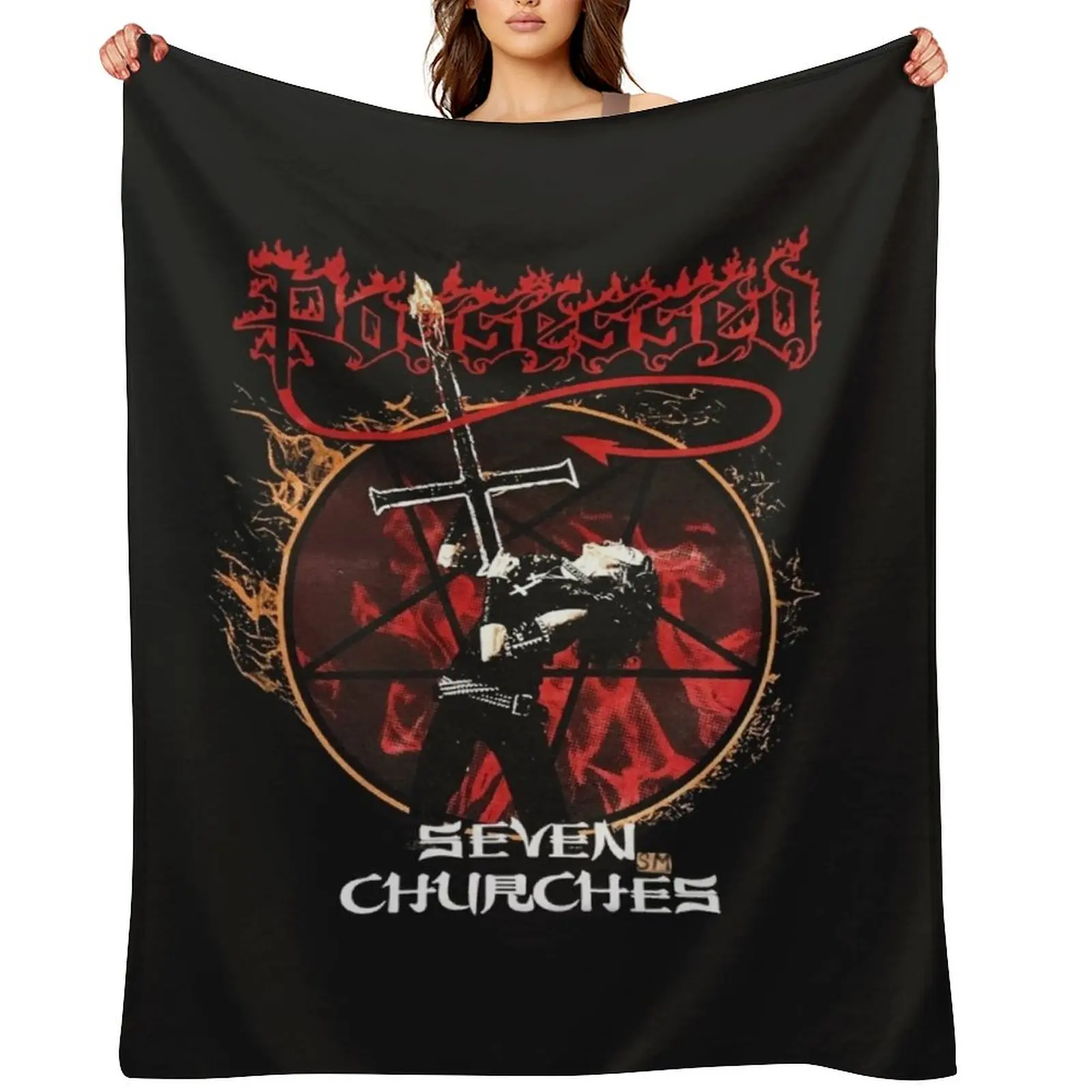 

Possessed Band Throw Blanket Summer Beddings Soft Beds Flannel wednesday Blankets