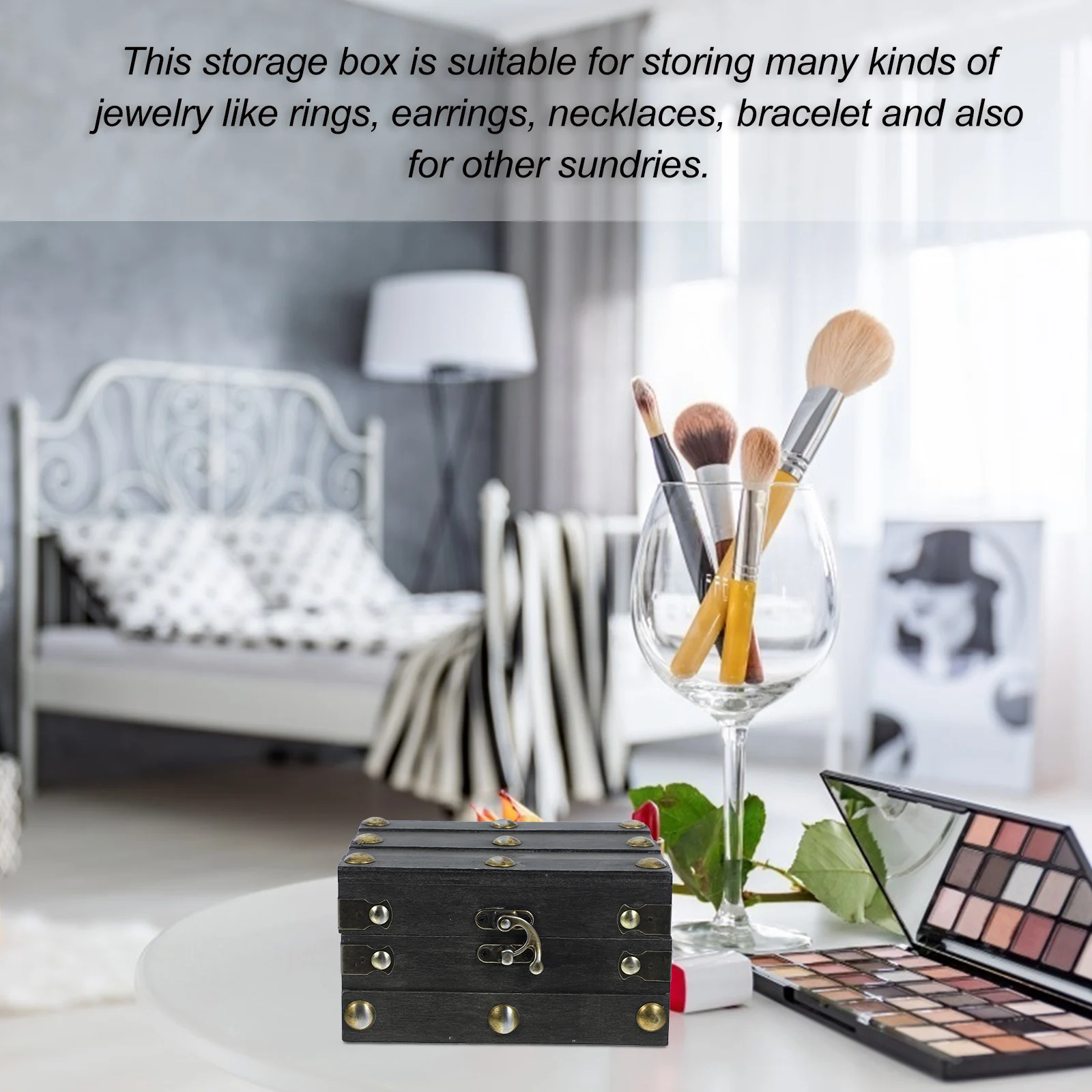 

Pirate Treasure Chest Jewelry Box Boxes Treasures Storage Case for Wood Vintage