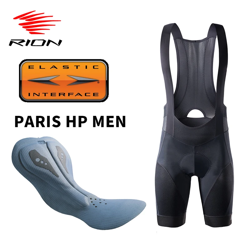 

RION Cycling Shorts Men Ciclismo Masculina Bib Shorts Elastic Interface Cushion Long Distance MTB Padded Shorts Tights Slim