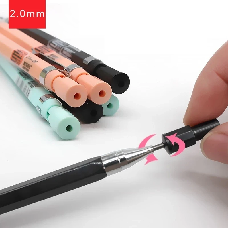 2.0mm Mechanical Pencil Drawing Painting Automatic Pencil Lead Set Students Supplies Office School Kawaii Stationery Gifts