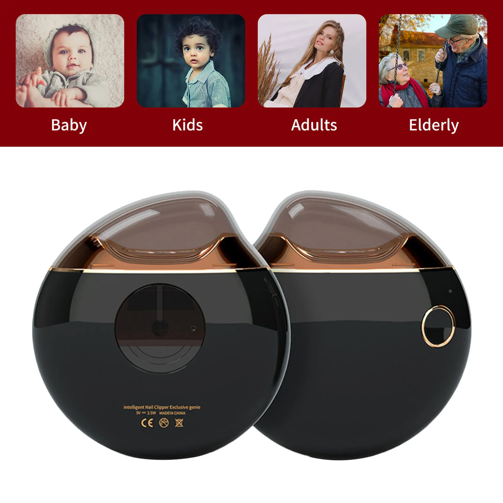 Tagliaunghie elettrico Tagliaunghie ricaricabile USB Tagliaunghie automatico Lima per unghie per bambini per bambini Adulti Cura delle unghie degli anziani