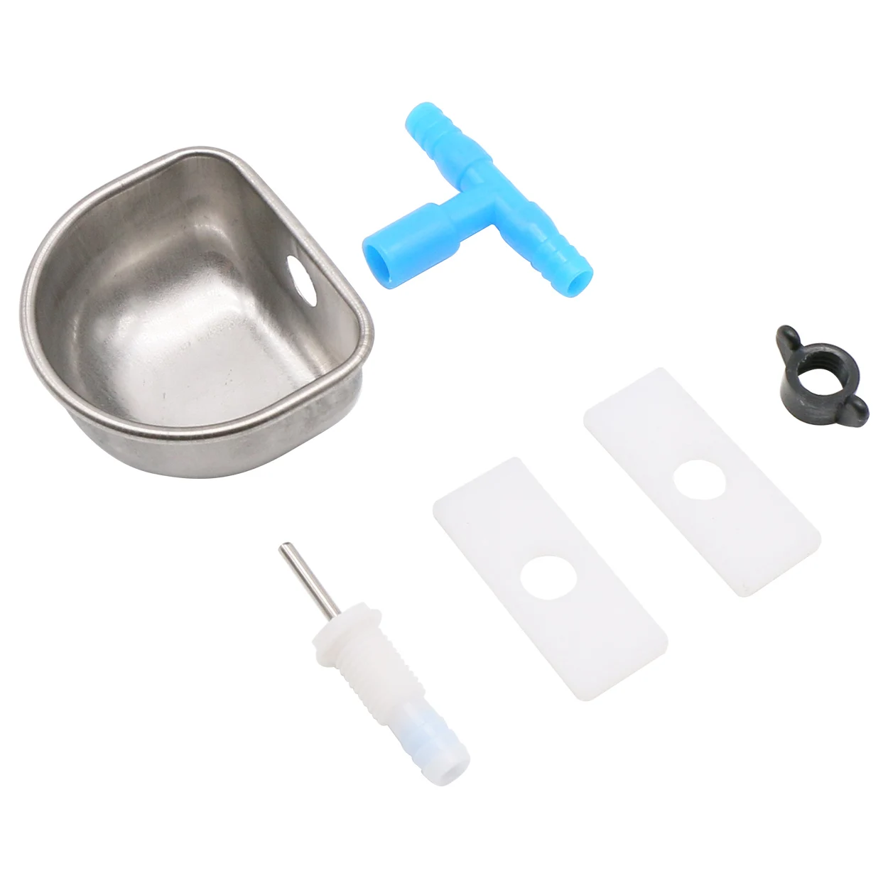 

10Pcs Rabbit Water Bowl Farm Rabbit Automatic Drinker Rabbit Cage Fix Cup Fox Mink Stainless Steel Drinking Bowl Farm Breeding