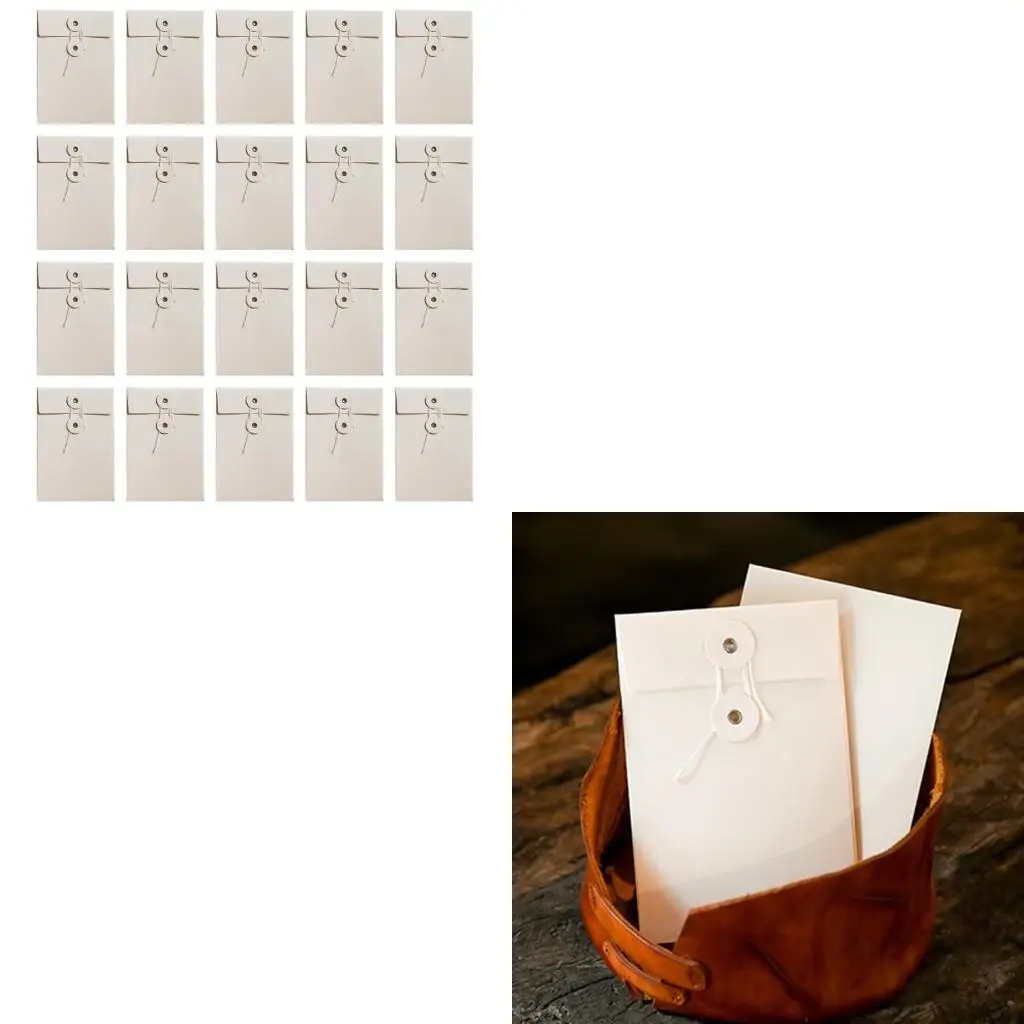  20 Pack 6.7x4.5 Inch Brown Envelope Card Envelopes Paper Envelopes File Pocket