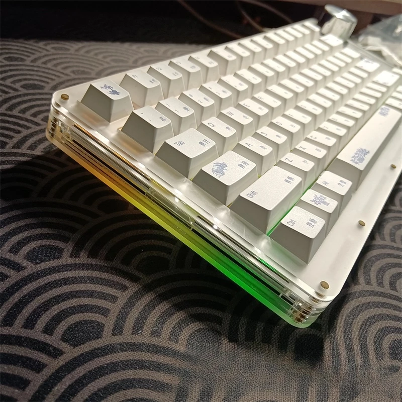 Minimalist Blue And White Porcelain Keycap Cherry Pbt Sublimation Keyboard Keycap 132 Keys