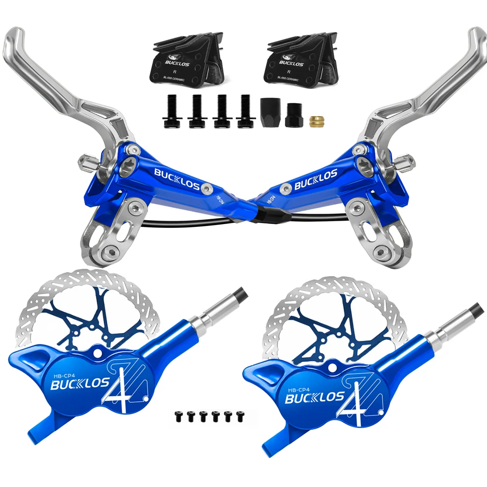 BUCKLOS 4-Kolben MTB Hydraulische Bremsen Fahrradbremse Vorder- und Hinterradbremse 850mm/1550mm Fahrrad-Scheibenbremse für MTB Fahrradzubehör – Detail 7