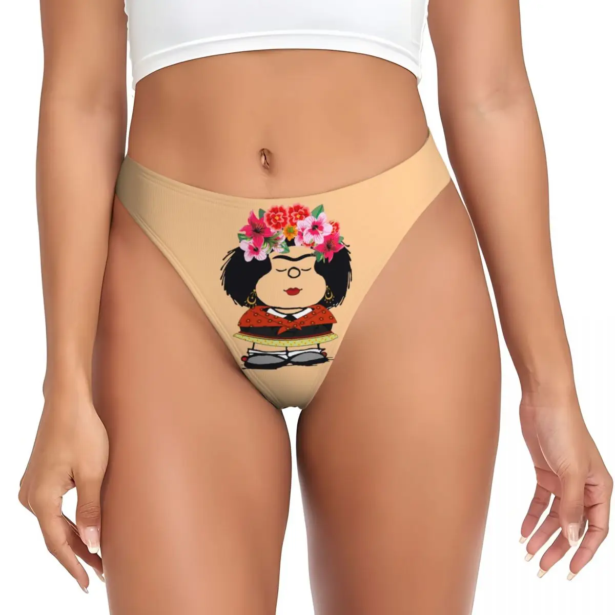 

Женские трусики на заказ Mafalda Kahlo, стринги, женские эластичные трусики, нижнее белье